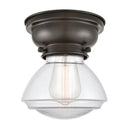 Olean Flush Mount shown in the Oil Rubbed Bronze finish with a Clear shade