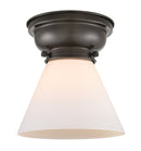 Cone Flush Mount shown in the Oil Rubbed Bronze finish with a Matte White shade