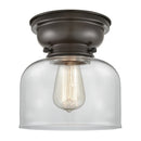 Bell Flush Mount shown in the Oil Rubbed Bronze finish with a Clear shade