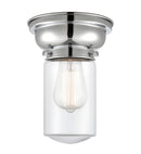 Dover Flush Mount shown in the Polished Chrome finish with a Clear shade