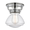 Olean Flush Mount shown in the Polished Chrome finish with a Seedy shade