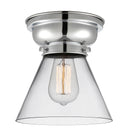 Cone Flush Mount shown in the Polished Chrome finish with a Clear shade