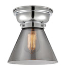 Cone Flush Mount shown in the Polished Chrome finish with a Plated Smoke shade