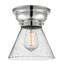 Cone Flush Mount shown in the Polished Chrome finish with a Seedy shade