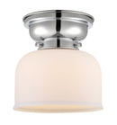 Bell Flush Mount shown in the Polished Chrome finish with a Matte White shade