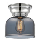 Bell Flush Mount shown in the Polished Chrome finish with a Plated Smoke shade