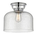 Bell Flush Mount shown in the Polished Chrome finish with a Seedy shade