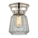 Chatham Flush Mount shown in the Polished Nickel finish with a Clear shade