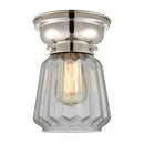 Chatham Flush Mount shown in the Polished Nickel finish with a Clear shade