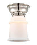 Canton Flush Mount shown in the Polished Nickel finish with a Matte White shade