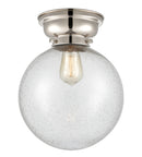 Beacon Flush Mount shown in the Polished Nickel finish with a Seedy shade