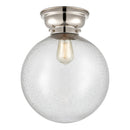 Beacon Flush Mount shown in the Polished Nickel finish with a Seedy shade