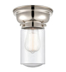 Dover Flush Mount shown in the Polished Nickel finish with a Seedy shade