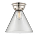 Cone Flush Mount shown in the Polished Nickel finish with a Clear shade
