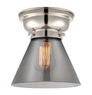 Cone Flush Mount shown in the Polished Nickel finish with a Plated Smoke shade