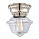 Oxford Flush Mount shown in the Polished Nickel finish with a Clear shade