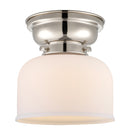Bell Flush Mount shown in the Polished Nickel finish with a Matte White shade