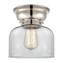 Bell Flush Mount shown in the Polished Nickel finish with a Clear shade
