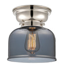 Bell Flush Mount shown in the Polished Nickel finish with a Plated Smoke shade