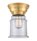Canton Flush Mount shown in the Satin Gold finish with a Clear shade