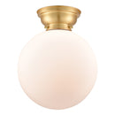 Beacon Flush Mount shown in the Satin Gold finish with a Matte White shade