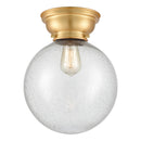 Beacon Flush Mount shown in the Satin Gold finish with a Seedy shade
