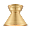 Briarcliff Flush Mount shown in the Satin Gold finish with a Satin Gold shade