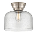 Bell Flush Mount shown in the Brushed Satin Nickel finish with a Seedy shade