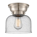 Bell Flush Mount shown in the Brushed Satin Nickel finish with a Seedy shade