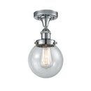 Beacon Semi-Flush Mount shown in the Polished Chrome finish with a Seedy shade