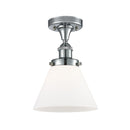 Cone Semi-Flush Mount shown in the Polished Chrome finish with a Matte White shade