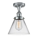 Cone Semi-Flush Mount shown in the Polished Chrome finish with a Clear shade