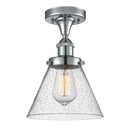 Cone Semi-Flush Mount shown in the Polished Chrome finish with a Seedy shade