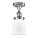 Bell Semi-Flush Mount shown in the Polished Chrome finish with a Matte White shade