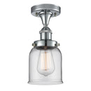 Bell Semi-Flush Mount shown in the Polished Chrome finish with a Clear shade