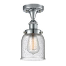 Bell Semi-Flush Mount shown in the Polished Chrome finish with a Seedy shade