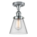 Cone Semi-Flush Mount shown in the Polished Chrome finish with a Clear shade