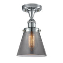 Cone Semi-Flush Mount shown in the Polished Chrome finish with a Plated Smoke shade