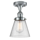 Cone Semi-Flush Mount shown in the Polished Chrome finish with a Seedy shade