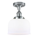 Bell Semi-Flush Mount shown in the Polished Chrome finish with a Matte White shade