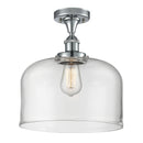Bell Semi-Flush Mount shown in the Polished Chrome finish with a Clear shade