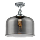Bell Semi-Flush Mount shown in the Polished Chrome finish with a Plated Smoke shade