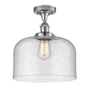 Bell Semi-Flush Mount shown in the Polished Chrome finish with a Seedy shade
