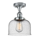 Bell Semi-Flush Mount shown in the Polished Chrome finish with a Seedy shade
