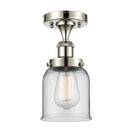 Bell Semi-Flush Mount shown in the Polished Nickel finish with a Clear shade