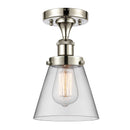 Cone Semi-Flush Mount shown in the Polished Nickel finish with a Clear shade