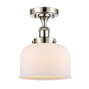 Bell Semi-Flush Mount shown in the Polished Nickel finish with a Matte White shade