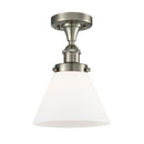 Cone Semi-Flush Mount shown in the Brushed Satin Nickel finish with a Matte White shade
