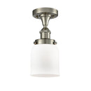 Bell Flush Mount shown in the Brushed Satin Nickel finish with a Matte White shade