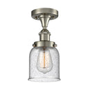 Bell Semi-Flush Mount shown in the Brushed Satin Nickel finish with a Seedy shade